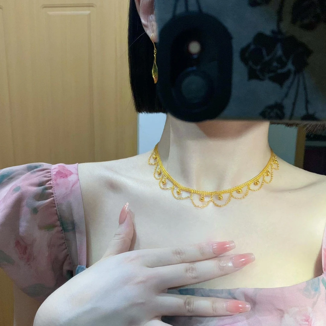 铜合金项链 蕾丝项链女气质轻奢小众高级感古风锁骨链百搭送女友