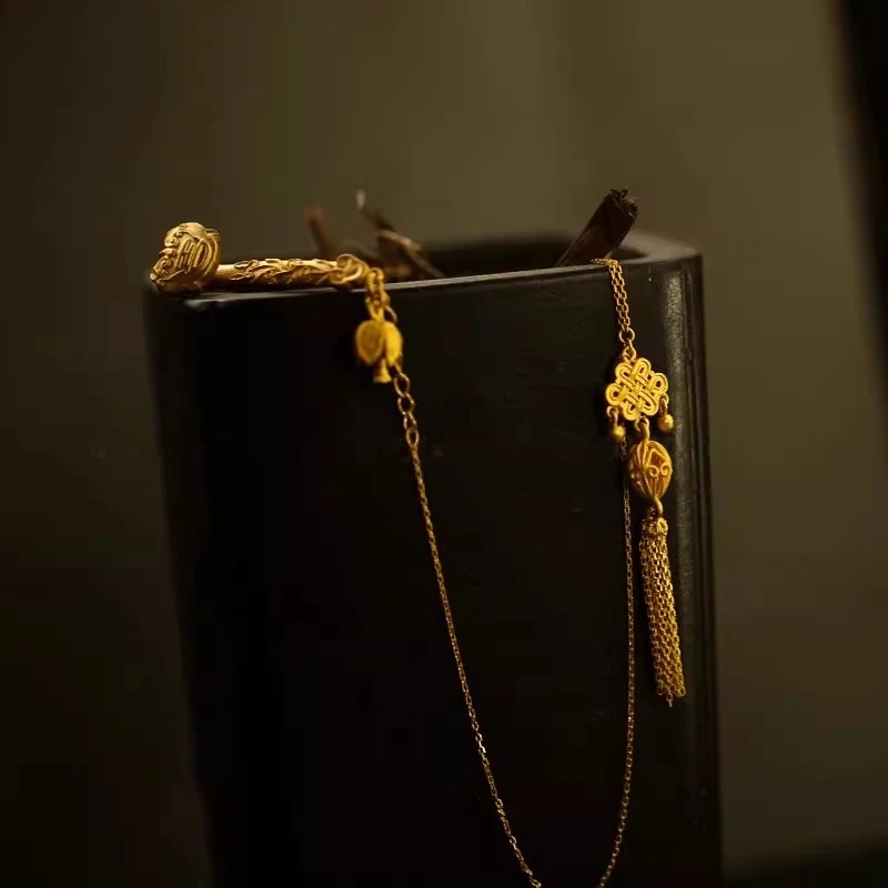 铜合金胸针 新中式如意压襟胸针女款古代宫廷风古装旗袍气质古风