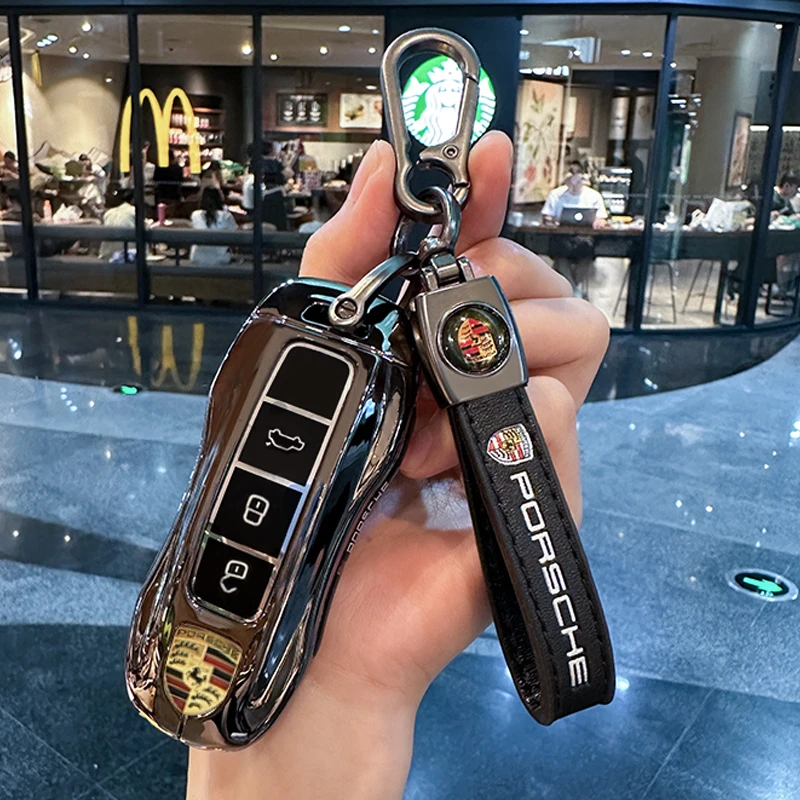 保时捷钥匙套卡macan帕拉梅拉卡宴911新帕美718全包taycan壳扣