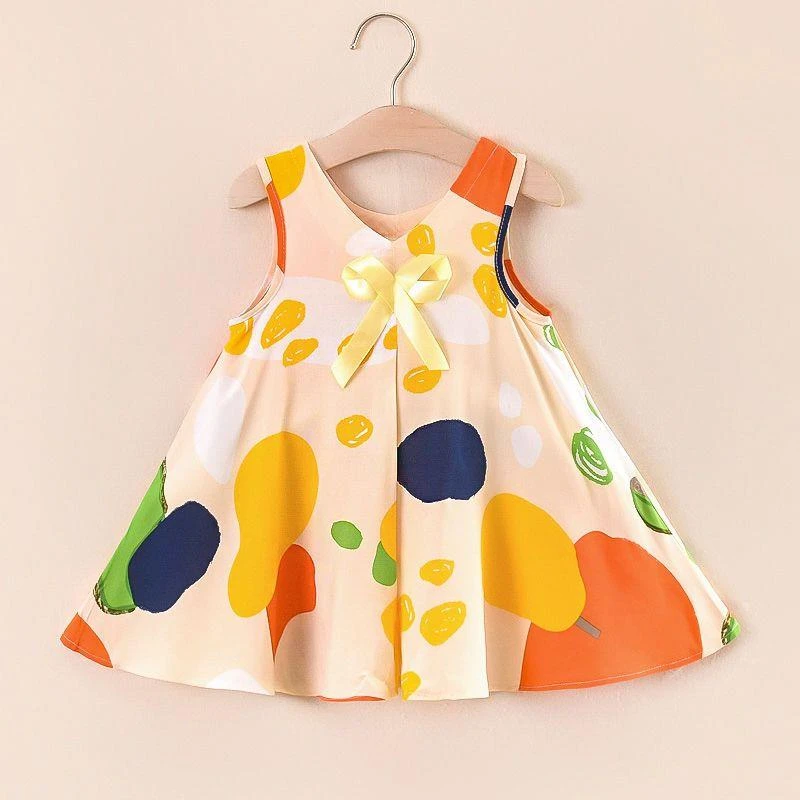 女童棉绸连衣裙儿童夏天裙子人造棉宝宝夏季连衣裙薄款婴儿连衣裙