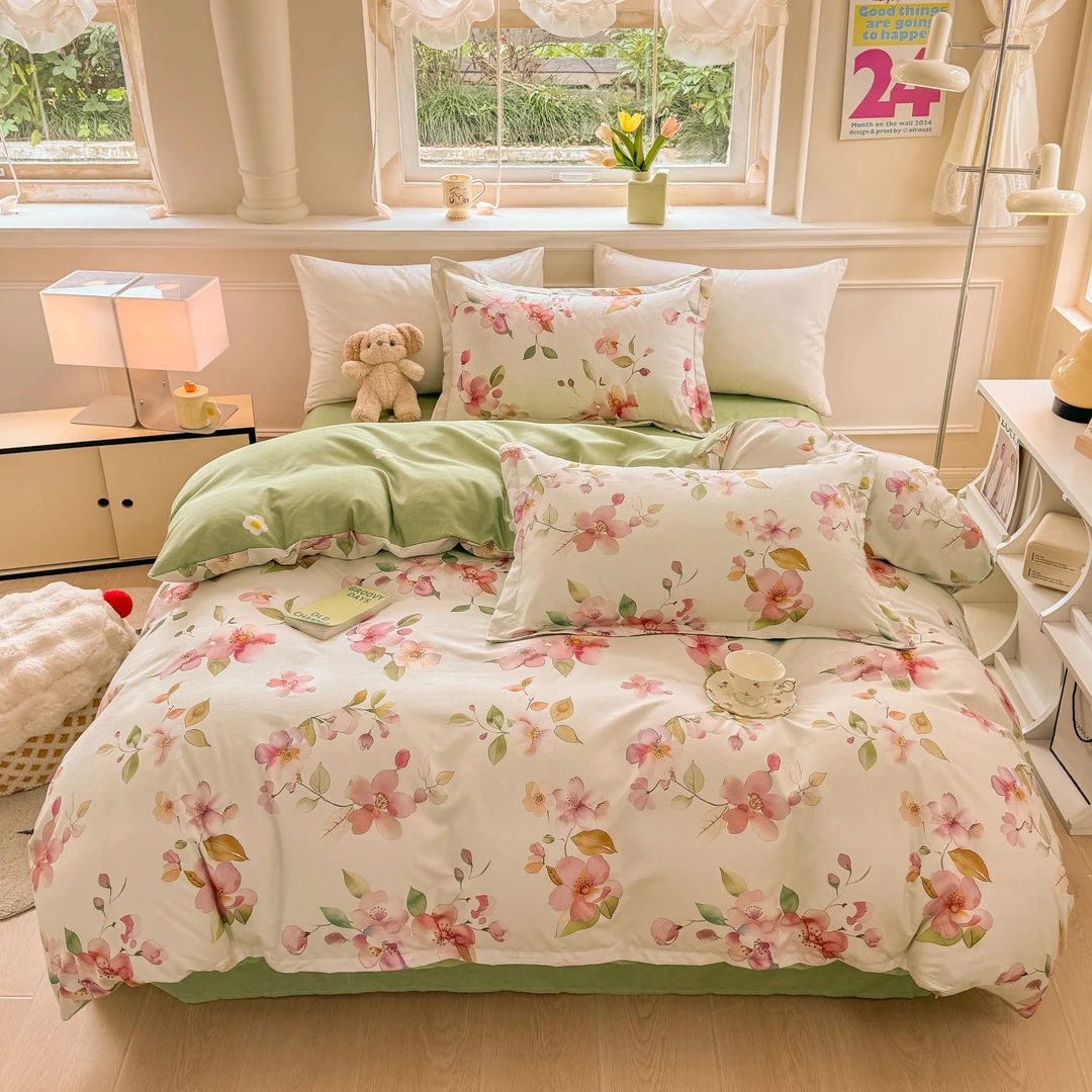 拉萨发货西藏包邮家用学生宿舍印花小清新磨毛床上四件套