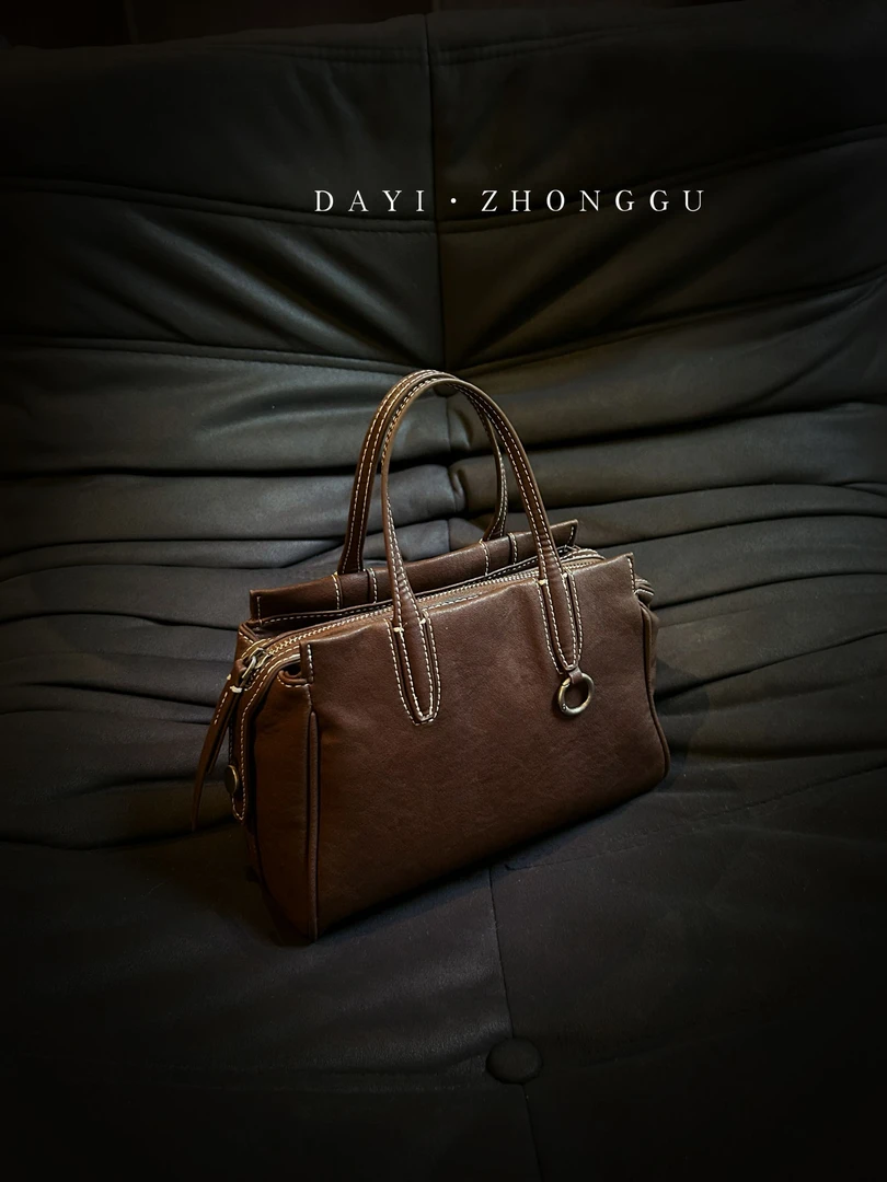 ZYROS/秋冬新款咖啡色轻奢经典时尚百搭手拎斜跨潮流凯莉包女1464