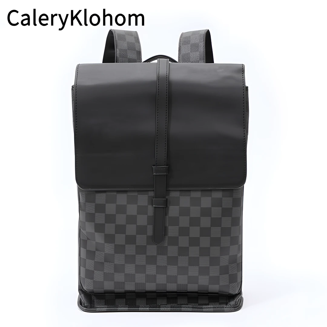 CALERY KLOHOM双肩包休闲翻盖书包商务通勤电脑欧美大容量背包