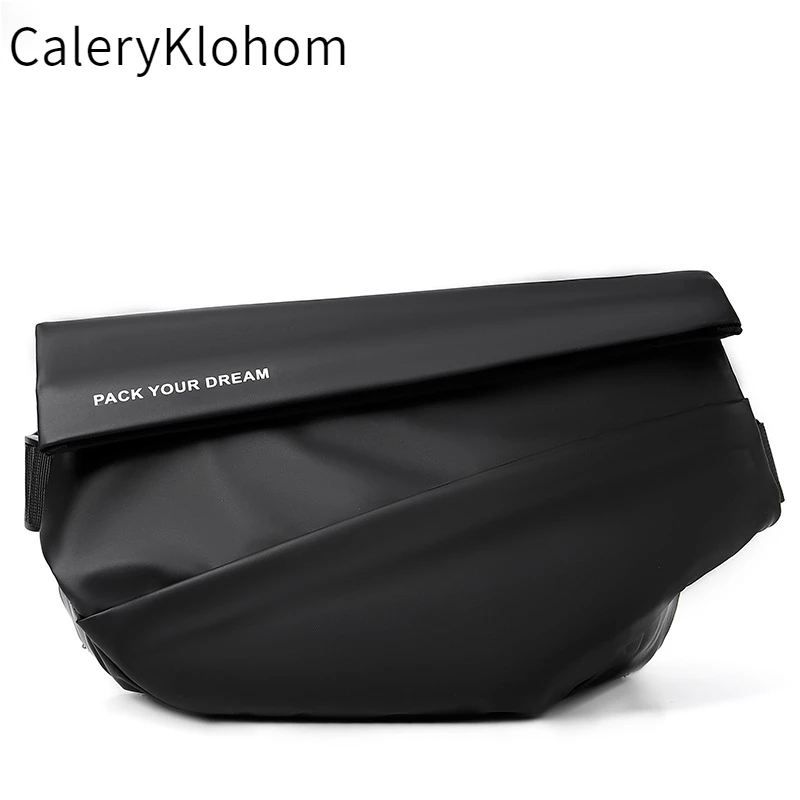 CALERY KLOHOM男士机能包斜挎包皮膜科技布背包潮流单肩男包