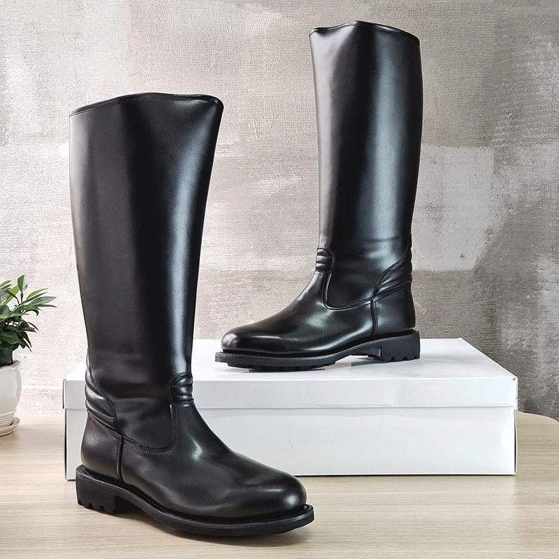 长筒皮靴马术骑行高筒九二夏季马靴真皮