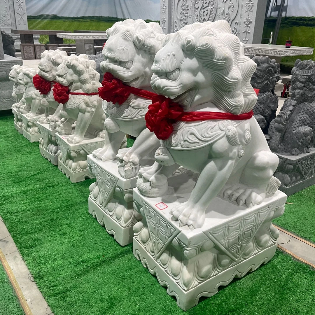 石狮子一对汉白玉青石看门家用别墅庭院门口大型摆件故宫狮子
