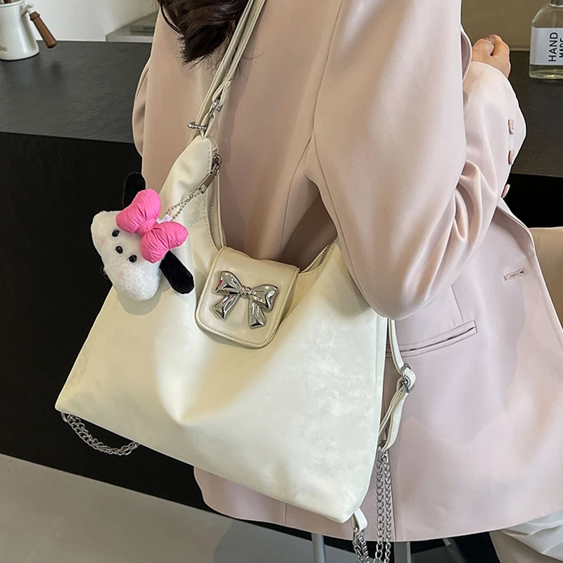 托特包女2024新款大容量通勤双肩包冬季百搭单肩斜挎包高级感背包