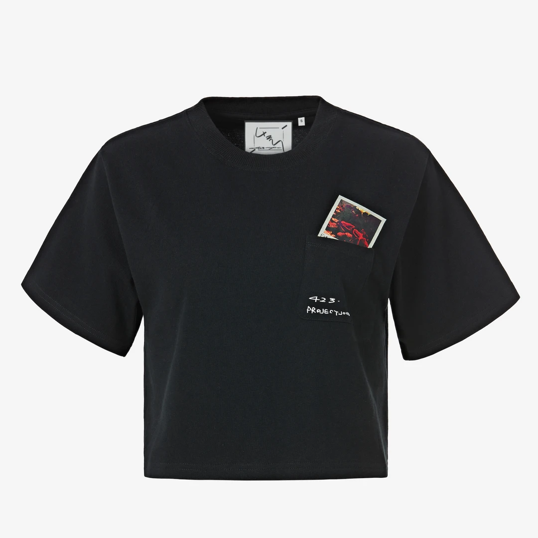 复古相片短身T恤