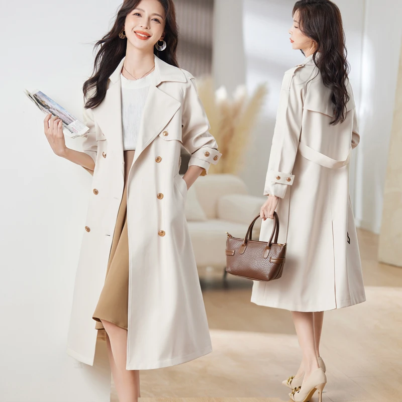 高级感风衣女长款过膝2024秋季新款宽松显瘦气质英伦风春秋外套