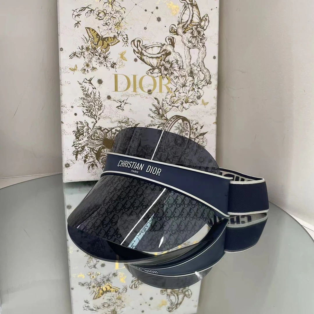 全新未使用 DIOR/迪奥 Club V1U 藏蓝色 空顶遮阳帽
