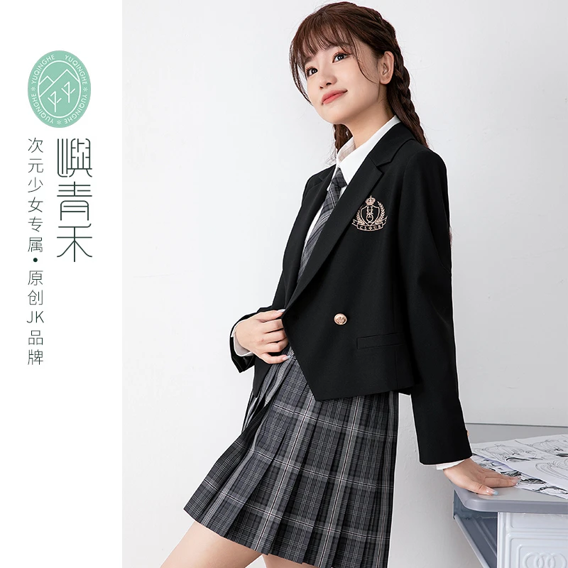 屿靑禾小西装外套女2022小个子日制校供学院风短款西服jk制服秋冬