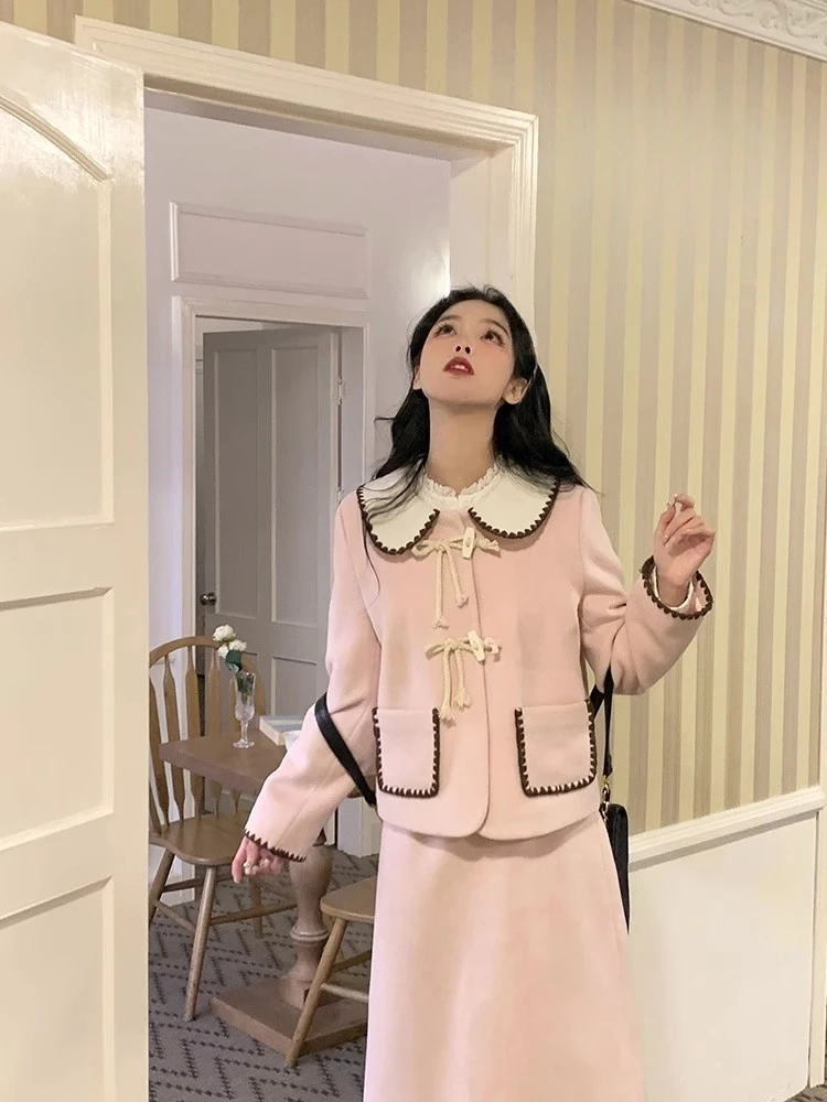 LY.Studio【都灵缪斯】设计感西装半身裙两件套显瘦小香风套装 8381