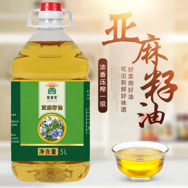新疆一级亚麻籽油食用炒菜醇香胡麻油5L装