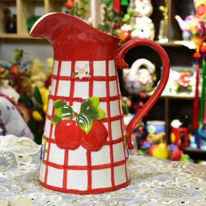 【创舒家粉丝专享】田园风大果盘陶瓷冷水壶出口原包装手绘釉下彩