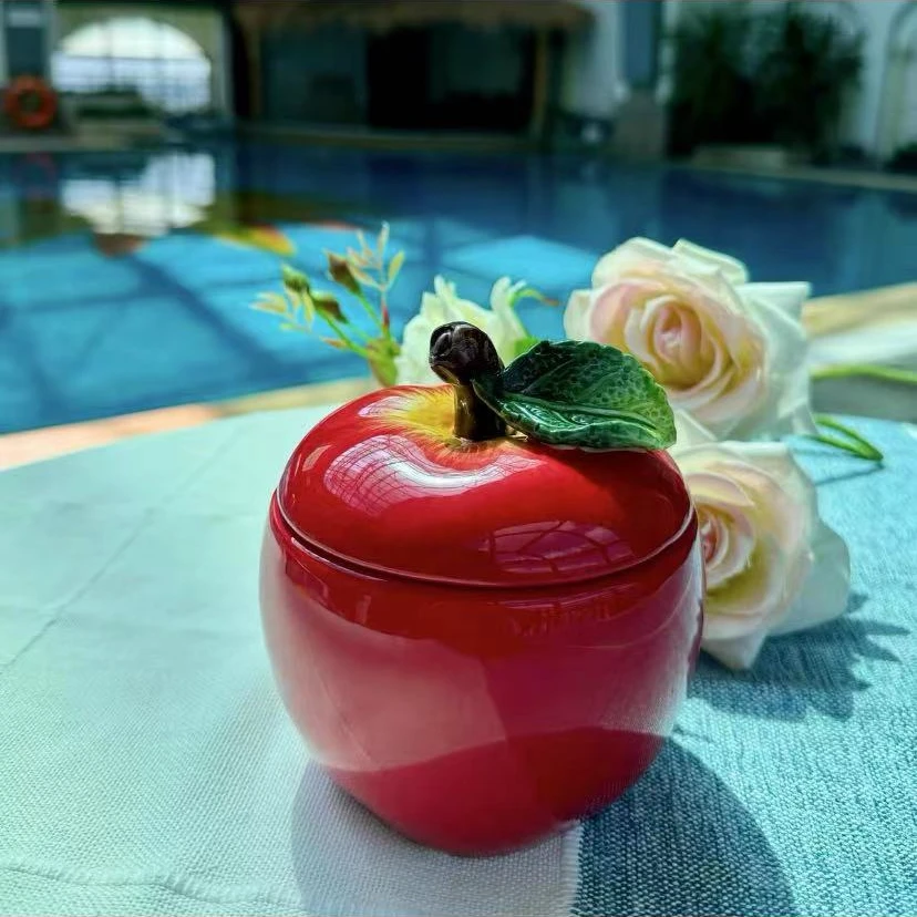 方亚陶瓷苹果密封茶叶罐创意礼品家居摆件