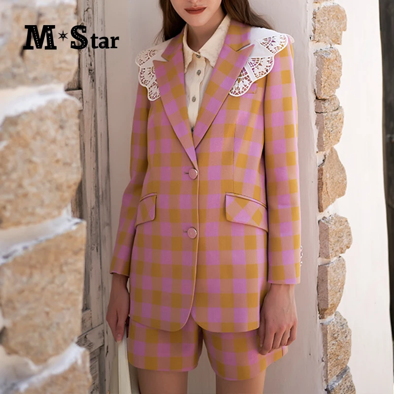 【媛媛女王专享】M-Star棋盘格西装外套SC112B6589