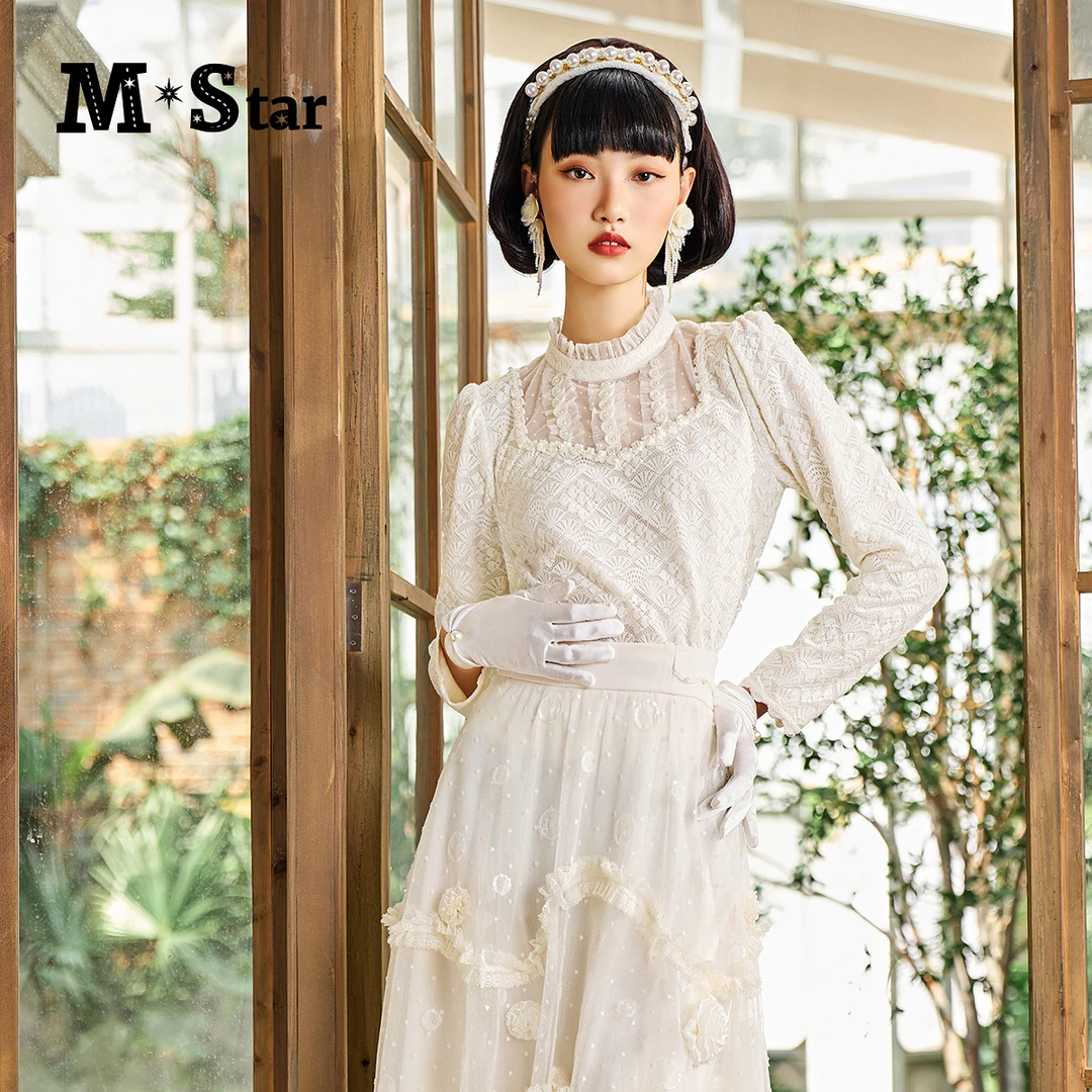 【蜜思仝】M-Star蕾丝网纱上衣SEIT141507