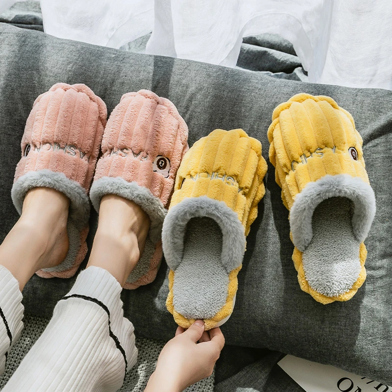 棉拖鞋女秋冬季毛毛绒家居室内居家用防滑厚底保暖月子情侣男冬天