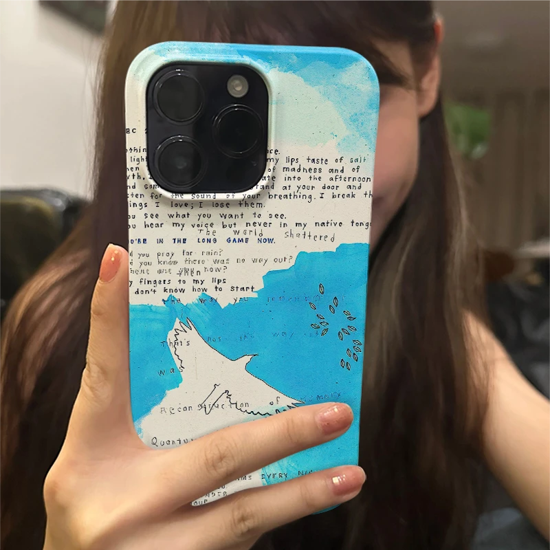 适用苹果15手机壳iPhone14promax保护套12/13/11个性画的英文涂鸦