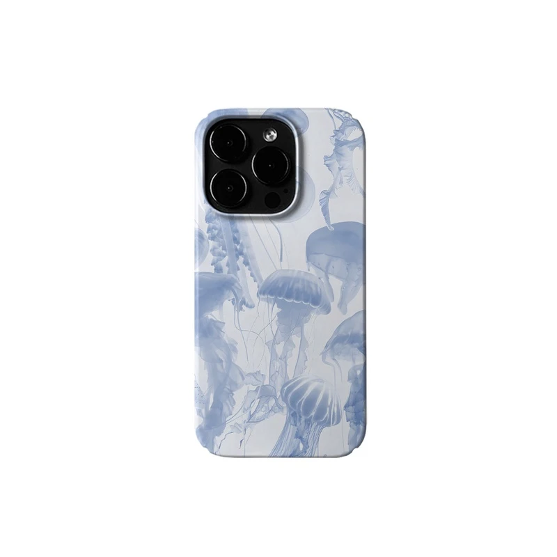 透蓝水母艺术ins风iPhone14苹果15promax菲林手机壳小米14华为