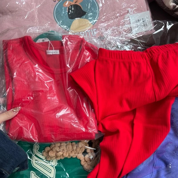 （140-160）集合链接大童直播间专属孤品浮力套装红色短袖儿童