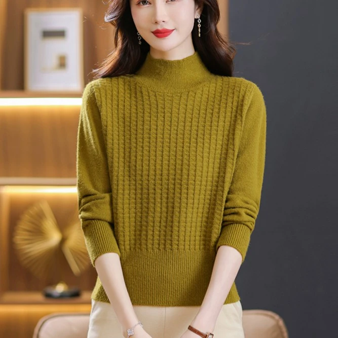 【羊毛衫】高腰小个子短款毛衣秋冬韩版长袖半高领针织毛衣打底衫