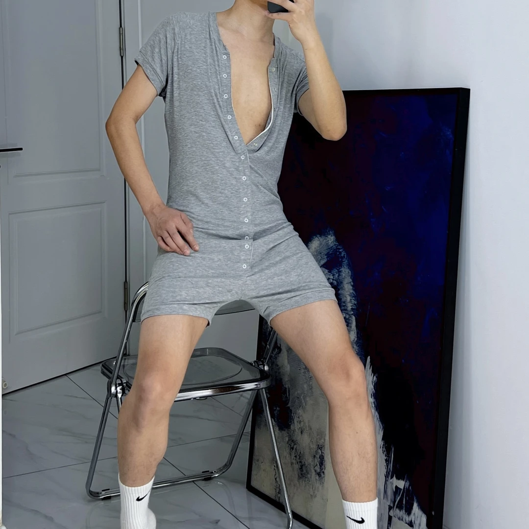 KIYTIN 9703修身弹舒适男士连体睡衣针织运动休闲瑜伽透气居家服