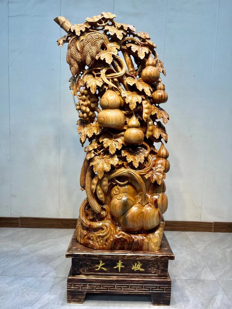 百年黄蜡樟，大丰收大师精雕，整体无拼接