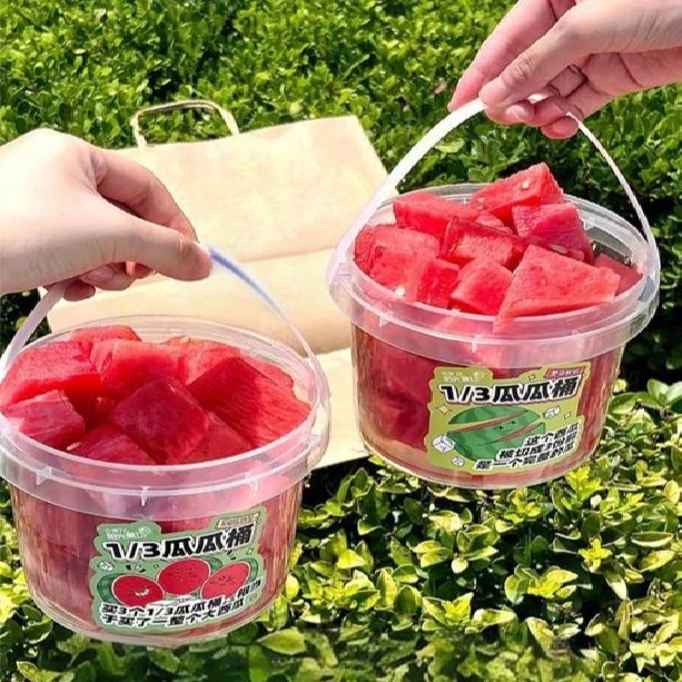 【鲜·果切】夏日甜密（西瓜+哈密瓜）含桶约800g