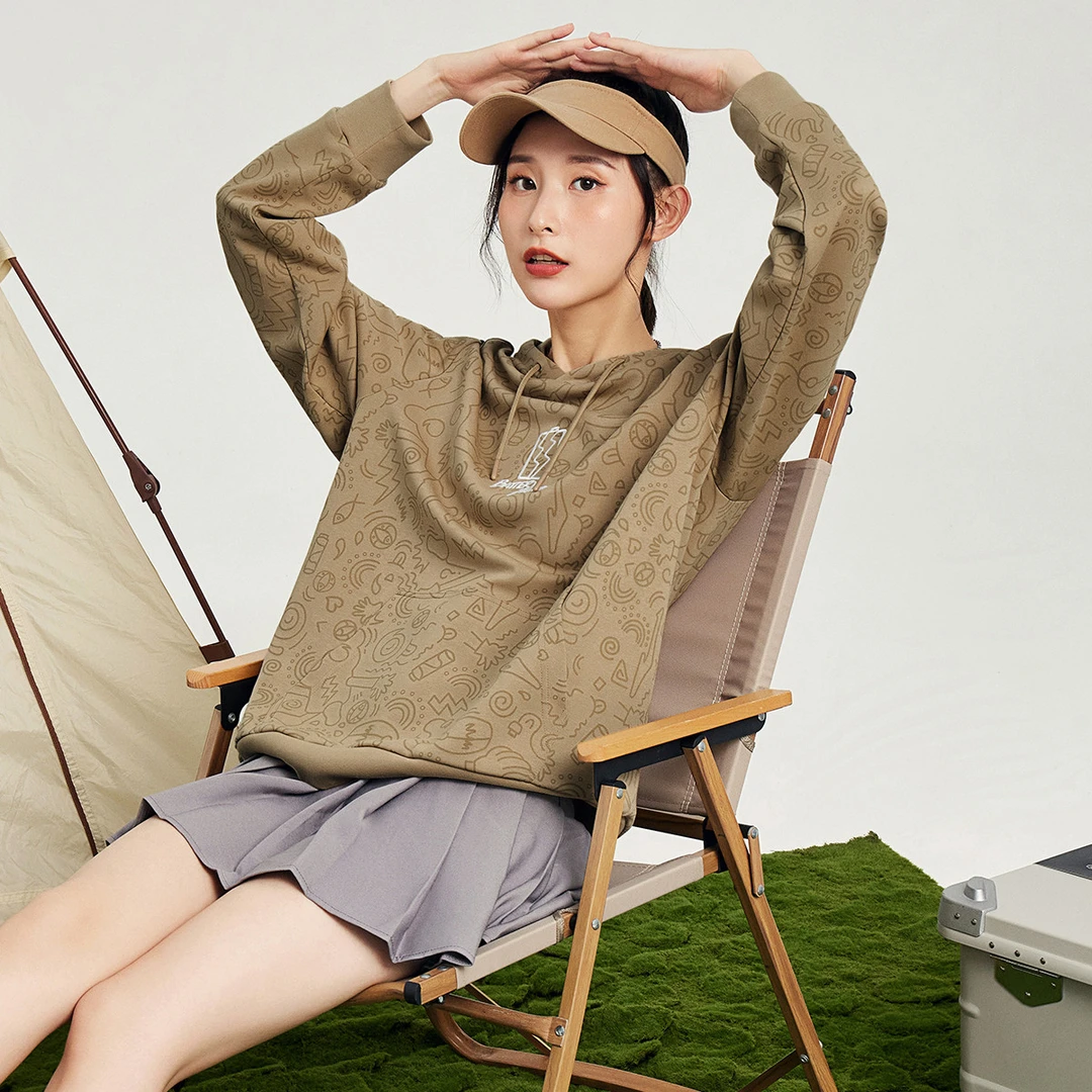 鸿星尔克电池熊猫 | 情侣运动卫衣国潮印花宽松户外时尚长袖上衣