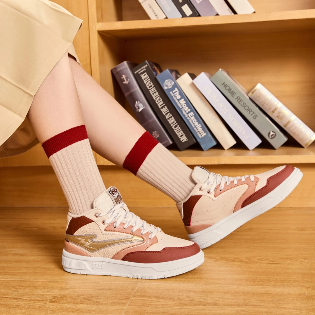 【齐天大萌】鸿星尔克电池熊猫3.0lite丨情侣时尚高帮板鞋休闲鞋