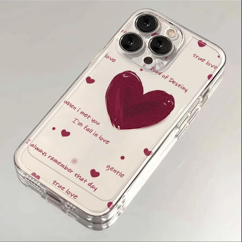 爱心iphone15苹果手机壳14promax硅胶13pro透明12高级11全包软X女