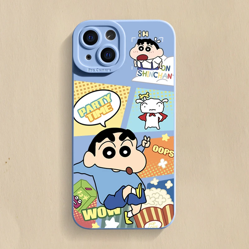 蜡笔小新iPhone15ProMax手机壳14苹果13硅胶12全包78p女男11xs/xr