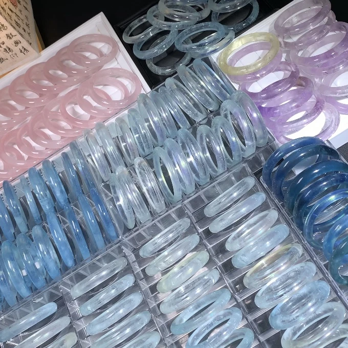 天然水晶手链直播间下单链接女款手工单圈彩色付款相对应价格