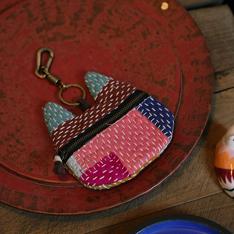 钟声刺绣 纯手工缝制 中国风带拉链猫包 零钱包便携出行 茶道零配