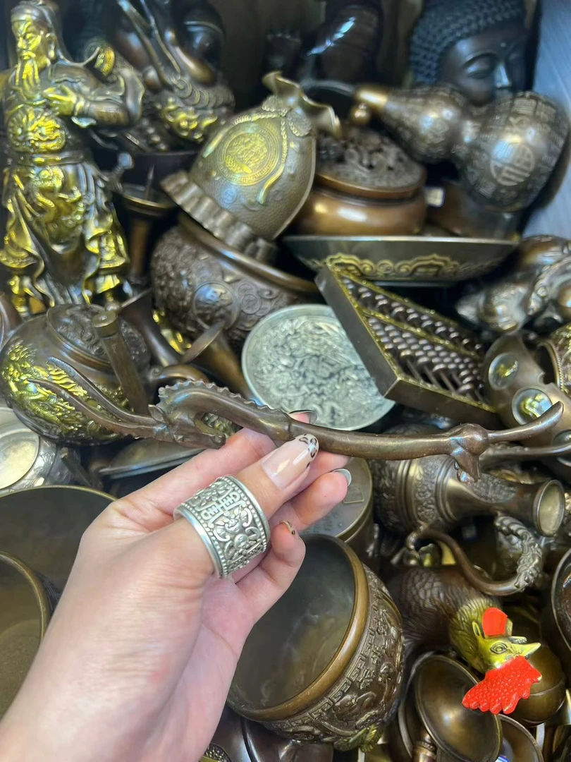 复古铜器壶叉摆件