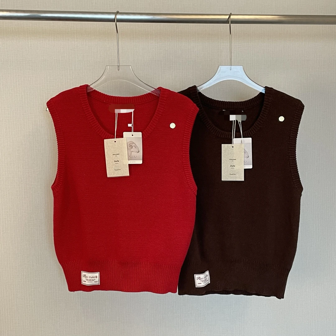 JUJU秋冬东大门百搭毛衣马甲