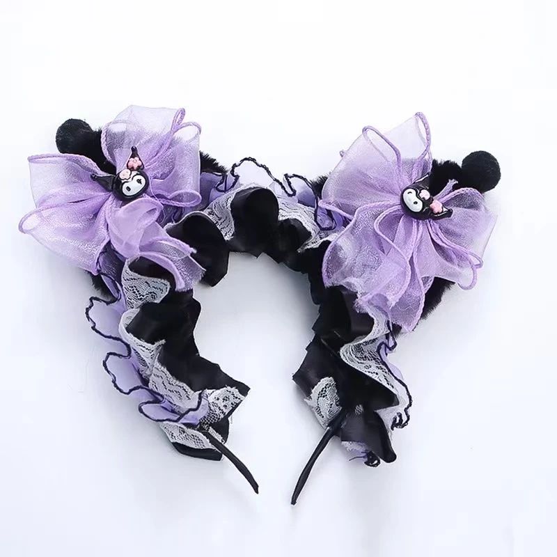 可爱发箍儿童蝴蝶结库洛米发饰气质女童