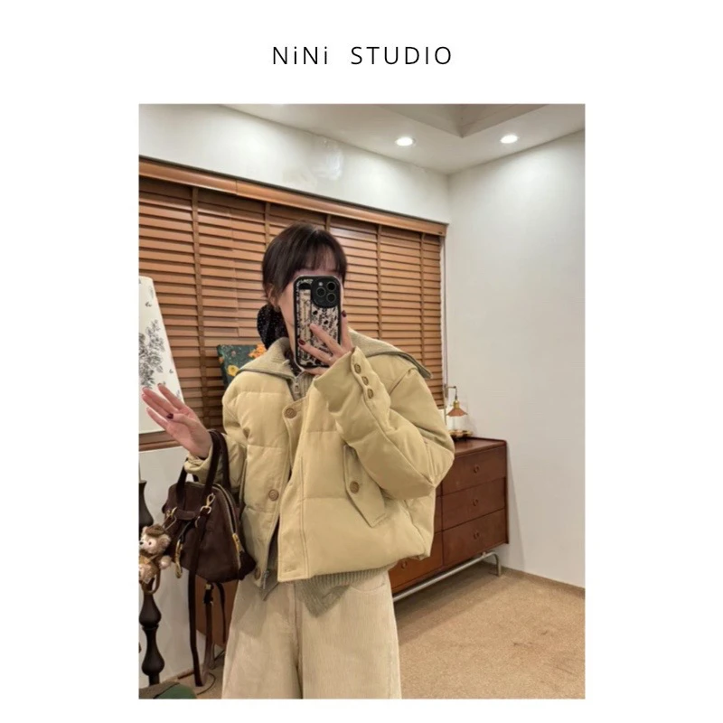 NiNi高定欧货设计感俩件套羽绒服～