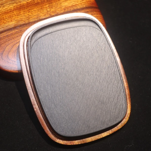 歙砚老坑水波纹精致刀锋砚实用砚台12×8.8×0.9cm