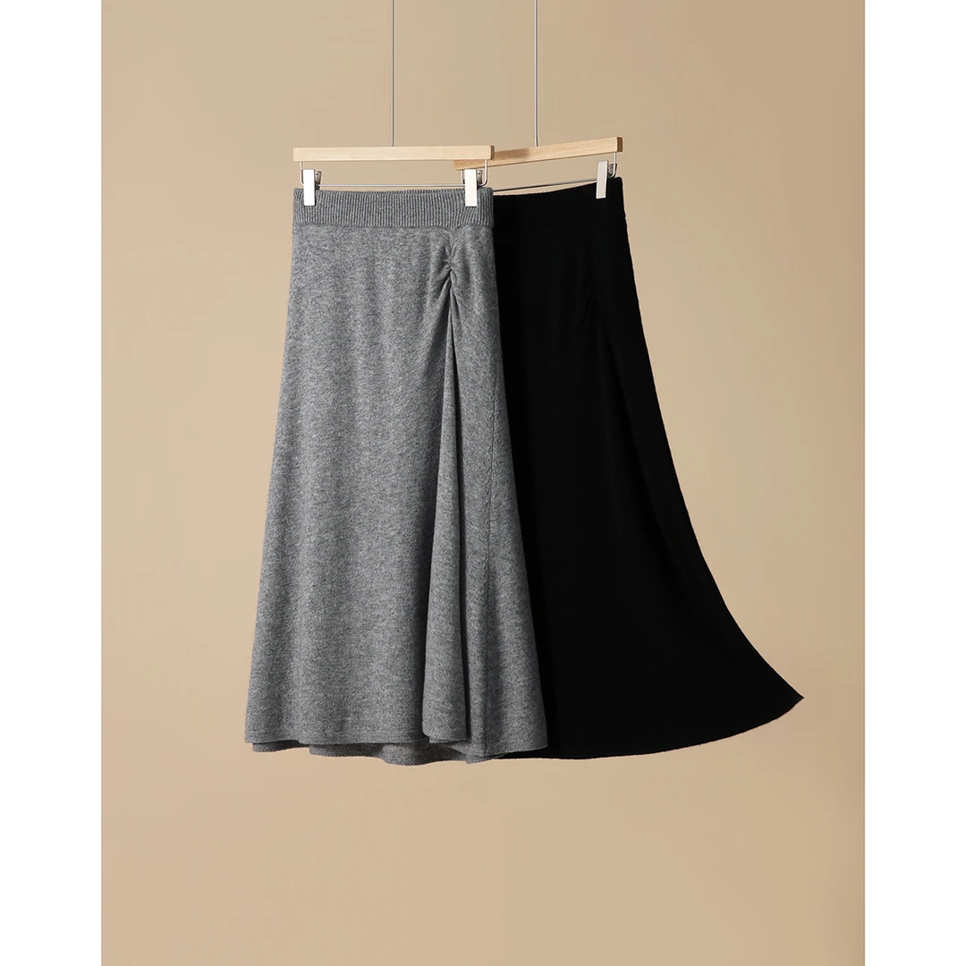 SEPT CHIC 秋冬优雅设计感羊毛羊绒松紧腰鱼尾半身裙S62699ZQEFG