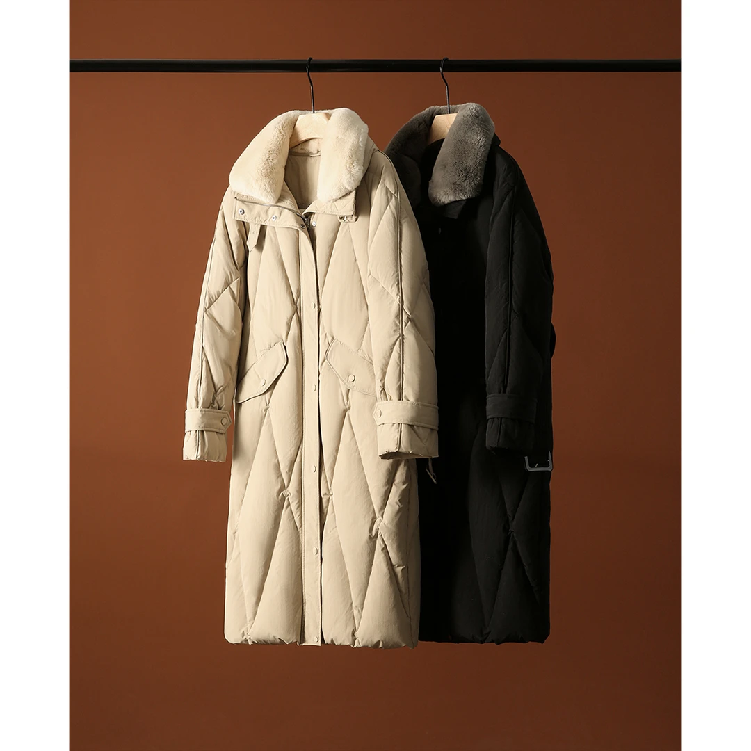 【九月木兮】獭兔毛领 95白鹅绒蓬松度750长款羽绒服S62157YRBVG