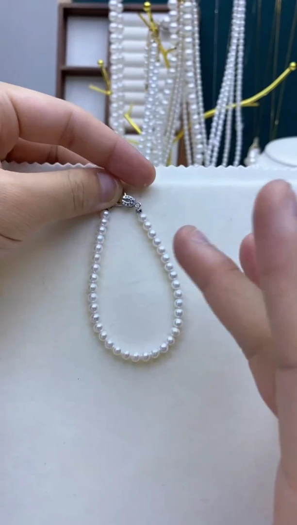 【闪购商品】淡水珍珠手链银S925镶嵌5