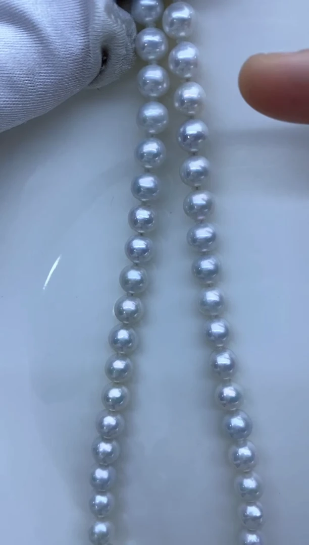 【闪购商品】淡水珍珠项链银S925镶嵌7.5-8.5