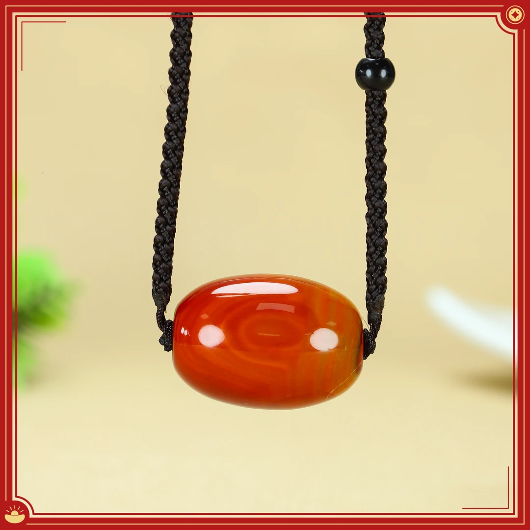 战国红 玛瑙 路路通 桶珠锁骨链 10×20mm百搭时尚