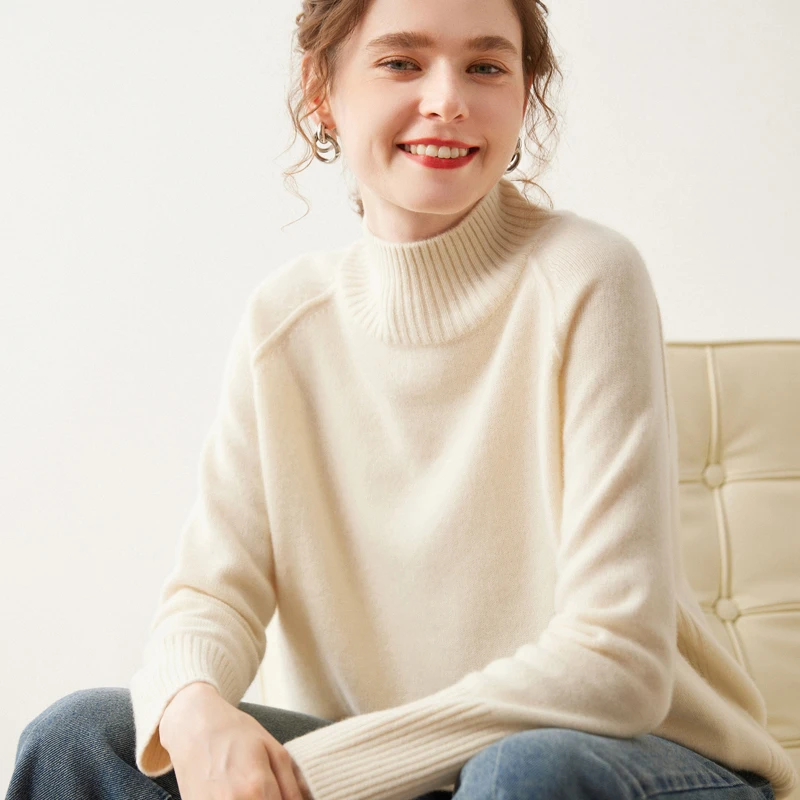 【王菲同款】七针双股加厚羊毛衫不起球百搭宽松慵懒休闲针织毛衣女