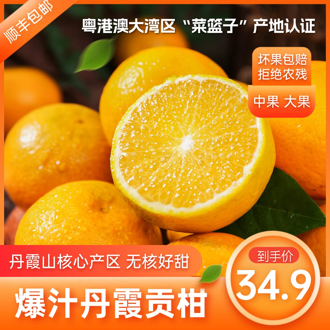 【广东省包邮】韶关皇帝柑原产地发货新鲜成熟香甜皮薄采摘多汁