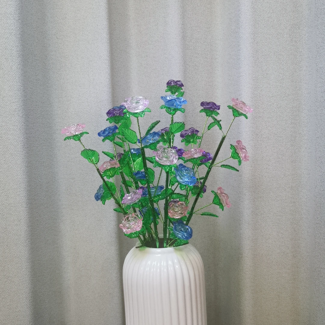 【班班精选】3cm梦露水晶玫瑰手工DIY精美居家礼品桌摆小花束材料