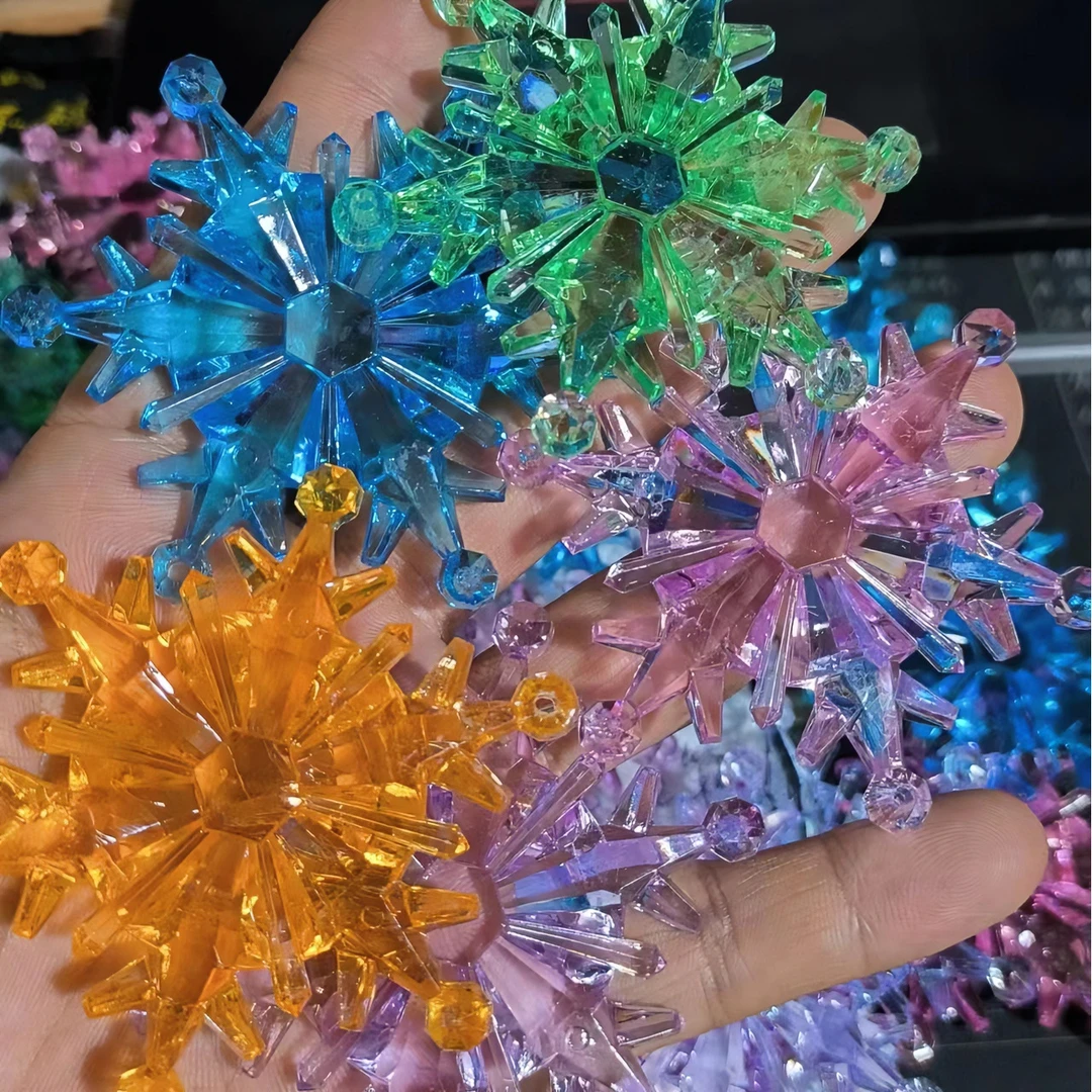 【小狐狸】彩色水晶直径7.3cm大雪花手工魔法棒配件装饰百搭材料