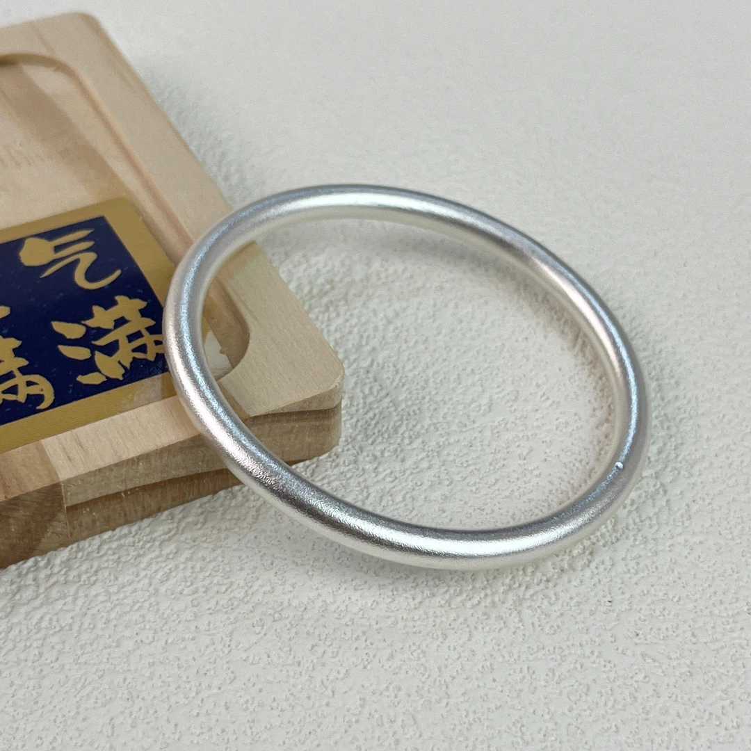 足银手镯 足银999.9 2号闭口手镯百搭经典